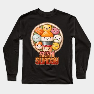 Sushi Sunday Foodie Design Long Sleeve T-Shirt